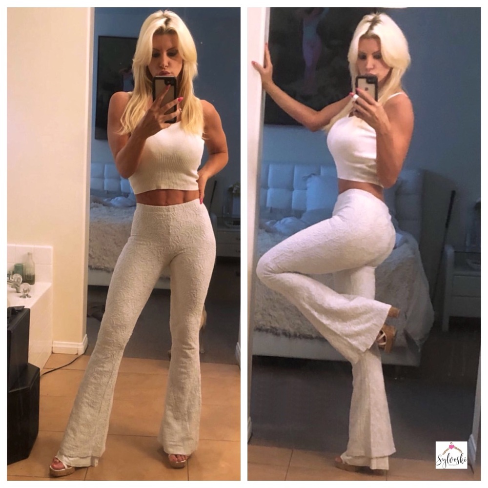 🆕Chaser - Lace Bell Bottoms (salt) Casual Pants - Picture 4 of 8